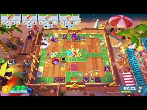 Overcooked 2 - Sun's Out, Buns Out 1-4 (2 players) Score: 1384