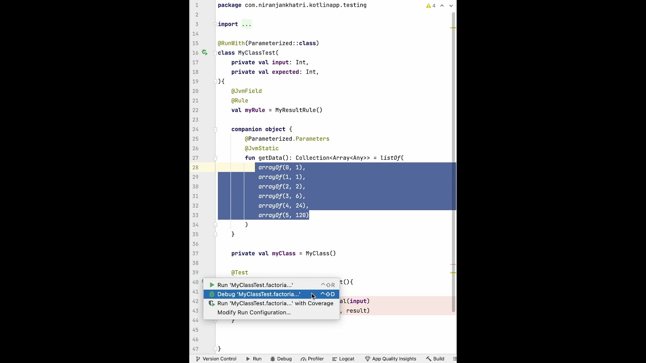 How to debug our test in Android Studio tips.