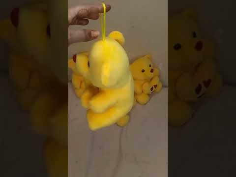 smiley  teddy soft toy/ Yellow teddy bear with heart in 6 inch