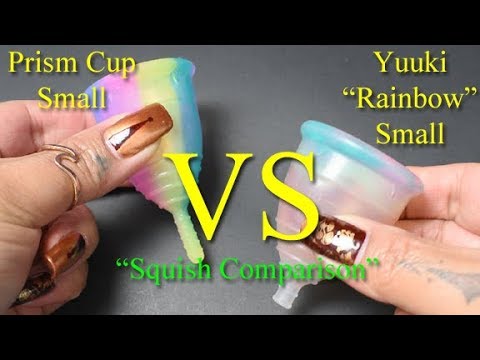 Prism Cup vs Yuuki Cup Rainbow Small "Squish" - Menstrual Cups