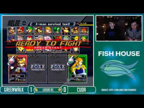 Fish House 1 SSBM - Greenwalk (Fox) Vs. Cuda (Sheik) Losers Round 5
