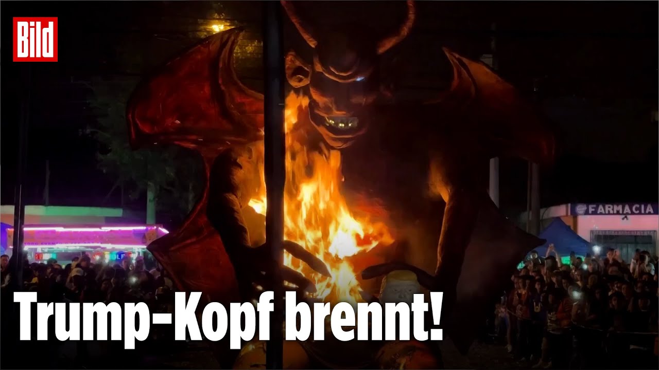 Weihnachtstradition in Guatemala: Hier brennt Donald Trumps Kopf