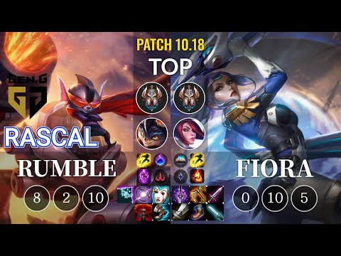 GEN Rascal Rumble vs Fiora Top - KR Patch 10.18