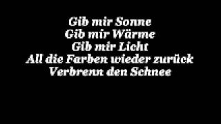Gib mir Sonne - Rosenstolz (lyrics)
