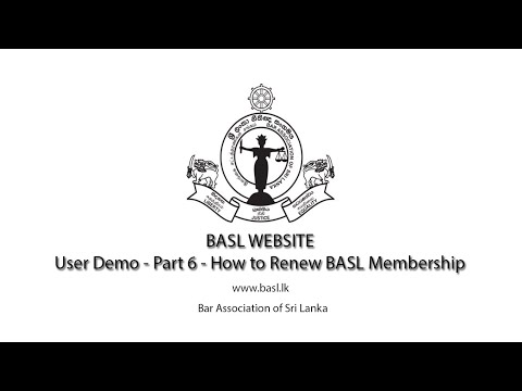 BASL WEBSITE - User Demo - Part 6 - How to Renew BASL Membership