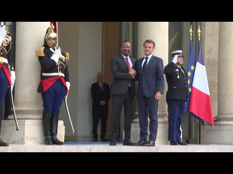 French President Emmanuel Macron welcomes Ethiopian Prime Minister to Elysee Palace | AFP