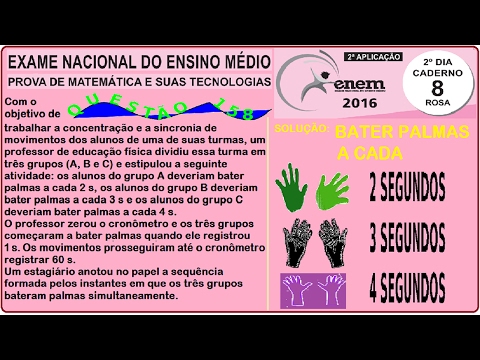 CURSO MATEMÁTICA ENEM 2016 QUESTÃO 159 PROVA ROSA RESOLVIDA EXAME NACIONAL ENSINO MÉDIO 2ª Aplicação