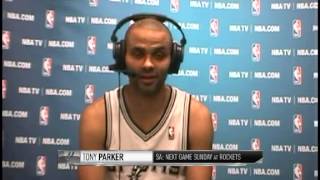 Tony Parker Talks to Gametime After a Win over the Jazz and an 8-game absence - Arena Link - 3_22_13