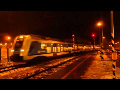 ČD 440.001 - Příjezd vlaku Os 6828 - Ústí nad Labem hl.n., 29.1.2013