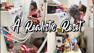 RESETTING OUR HOME AFTER VLOGMAS | A REALISTIC LAUNDRY ROOM RESET