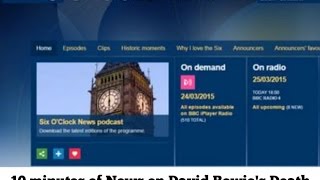 David Bowie has died - BBC 6 O'clock News Report - Radio Four News report 11th January 2016