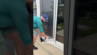 EASY! How to put a screen door back on track. UNDER 60 seconds! #diy #screendoor #howto