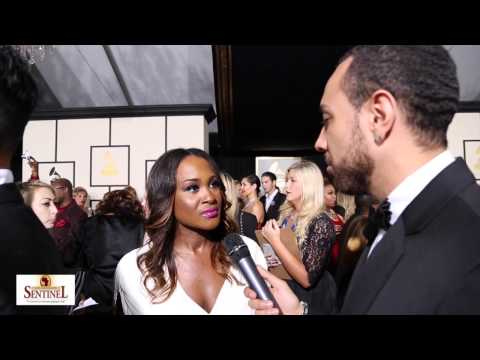 Angie Fisher interview at the 57th Grammy Awards
