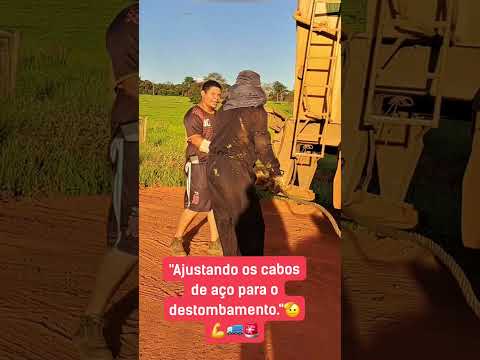 Itarumã-Goiás-Ajustando os cabos de aço para começar o destombamento!🚛🚨💪