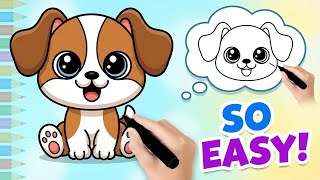 How To Draw Dogs Step By Step | Easy Puppy Drawing Tutorial