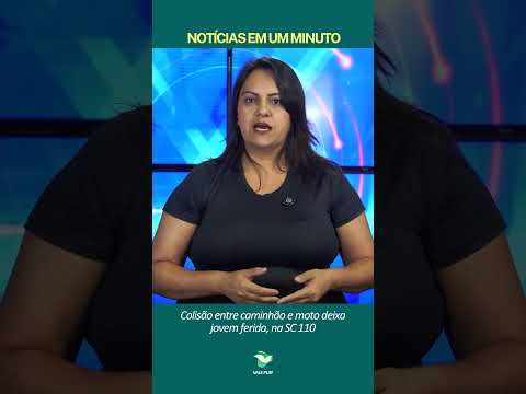 Vidal Ramos: Caminhão corta frente de moto e deixa jovem ferida na SC-110 (23/03)