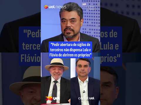 Abertura de sigilos: Lula e Flávio Bolsonaro precisam expor próprios dados, diz Sakamoto