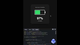 Read Phone Hardware with JavaScript?! 🔋💻 | How to use the navigator.getBattery()  #shorts