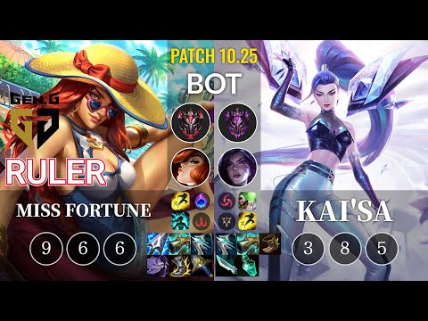 GEN Ruler Miss Fortune vs Kai'Sa Bot - KR Patch 10.25