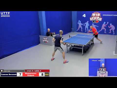 00:20 Кирсанов 3-2 Попов / 00:55 Сажнев 0-3 Федорченко  стол 4  Юг-4  10.02.21