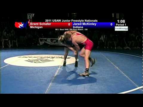 Junior Freestyle 5th 130 - Jared McKinley (IN) vs. Brant Schafer (MI)