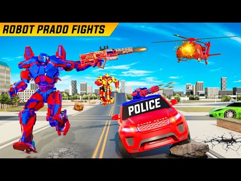 Flying Prado Helicopter Car Transform Robot Games Fun Games Studioz Gameplay