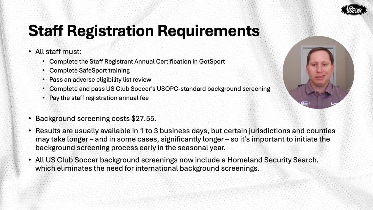 Eligibility requirements for US Club Soccer membership