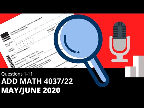 O-Level Add Math May June 2020 Paper 2 4037/22