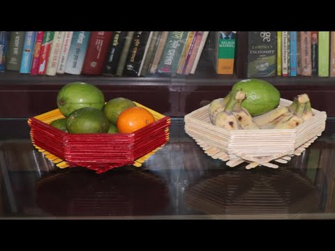 How to Make a Fruits Basket at home Using Ice Cream Stick | DIY Home Decor | 5 MINUTE CRAFTS VIDEOS