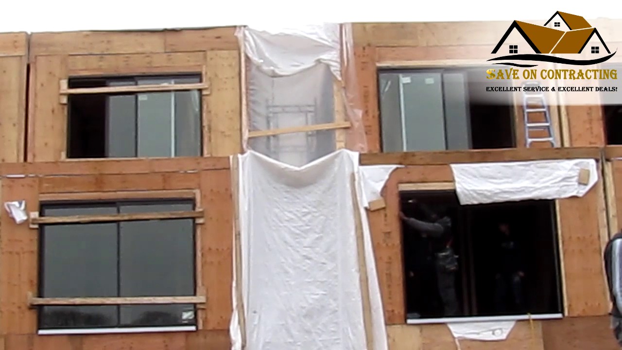 Construction of four semi detached homes in Toronto - Framing Completion
