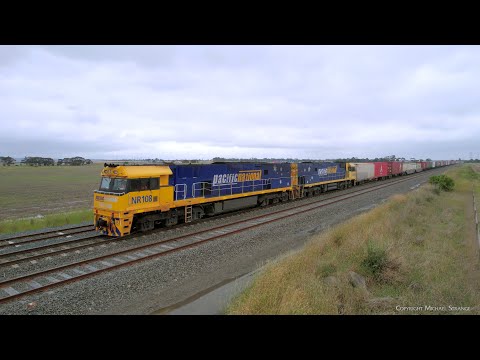 4PM6 Pacific National Container Train At Gheringhap Loop (10/12/2023) - PoathTV Australian Railways
