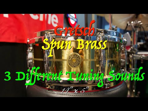 Gretsch Spun Brass Snare Drum 14" x 5" Three Different Tuning Sounds