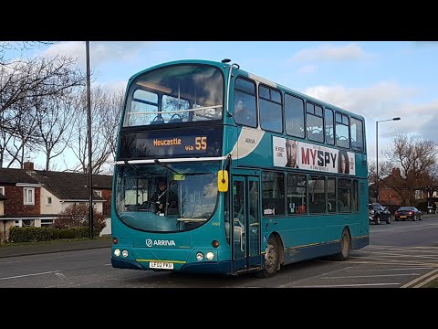 RARE ALLOCATION: Route 55 | LF02PKU/7490 - Arriva Northumbria: Volvo B7TL/Wright Eclipse Gemini 1
