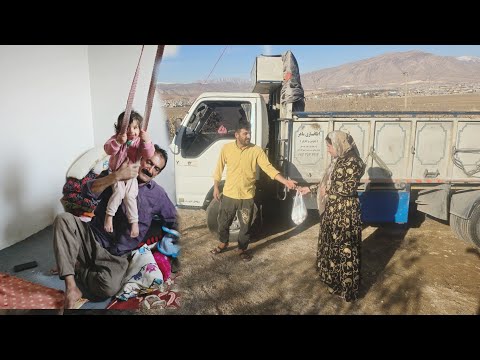 Maryam and her newborn baby fight against rain and storm Back to the mountain house