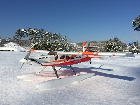MPX Pilatus PC-6 Porter flying with floats