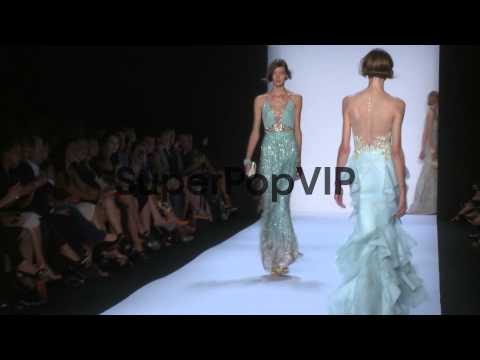 Models walk the runway at Badgley Mischka - Spring 2014 M...