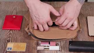 Стильная женская сумка кросс-боди из натуральной кожи Grande Pelle 11652 бежевая