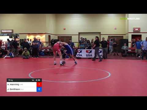 2018 Marine Corps US Open/Masters B Greco Roman 70 Quarters - Norman Manning (Lime) Vs. James Smit