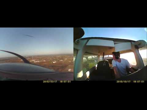 First solo flight from the cockpit