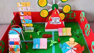 Types of Fraction Math project/Fraction park math working model for class7,8/Fraction tlm #mathtlm