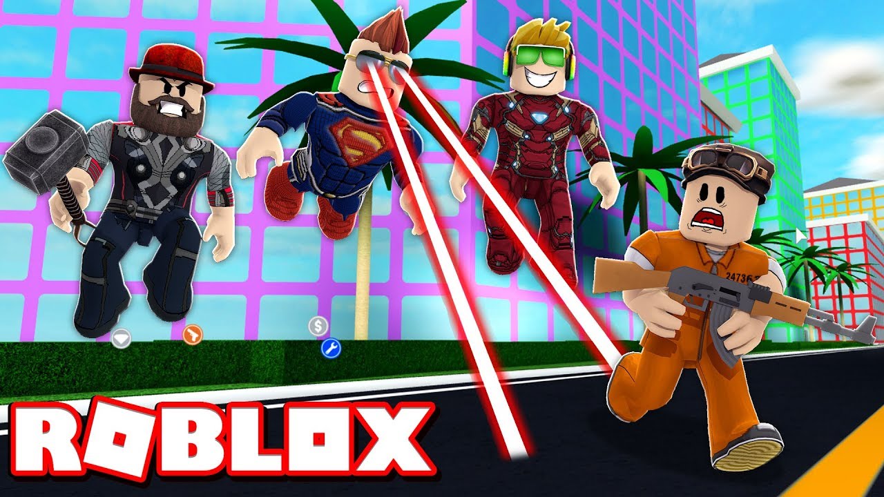 Blox4fun Superhero Squad In Roblox Mad City Catching All The Criminals Vtomb - mad baldi roblox