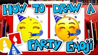 How To Draw The Party Emoji Face 🥳 + Spotlight