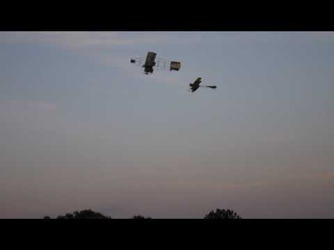 Box Kite and Avro Triplane flying at Old Warden