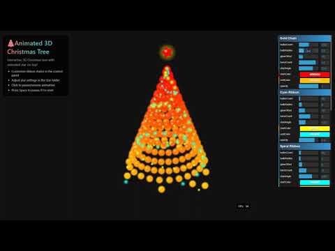 Interactive 3d Christmas Tree Using Html Css And Javascript With Source Code