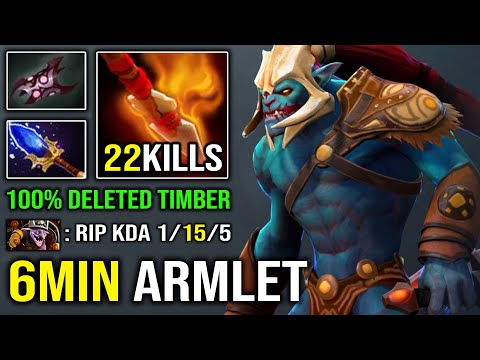 Legendary 6Min Armlet Huskar 100% Deleted Timber From Offlane with Full Aghanim Effect DotA 2