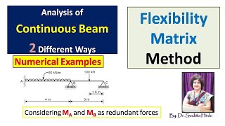 Understand Basics to Analyse Continuous Beam using Flexibility Matrix Method in Simple Way