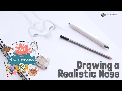 Art with Grammarsaurus - Monochromatic - Drawing a Realistic Nose
