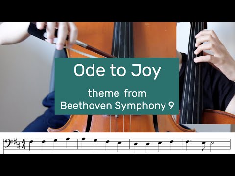 Beethoven - Ode to Joy ( theme from Symphony 9) Cello Tutorial