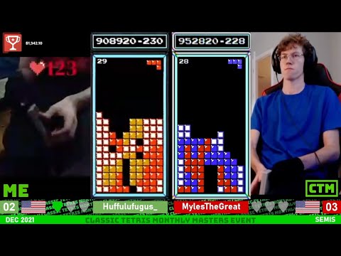 WHEN ROLLERS COLLIDE | MASTERS Semifinal: Huff vs Myles – Classic Tetris Monthly December 2021 14/15