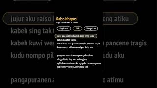 Download lagu Raiso ngapusi - ( Lirik ) #feedshorts mp3